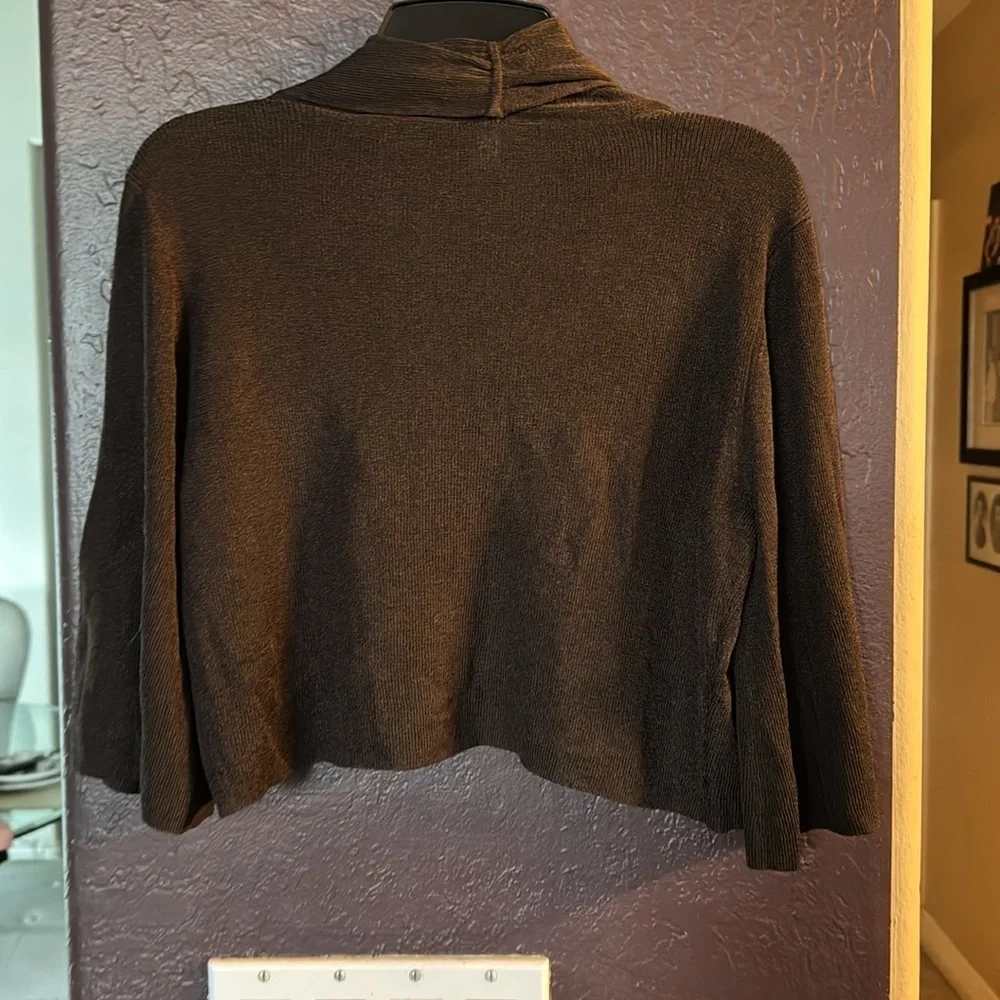 Ann Taylor Brown Shrug with Shawl Collar